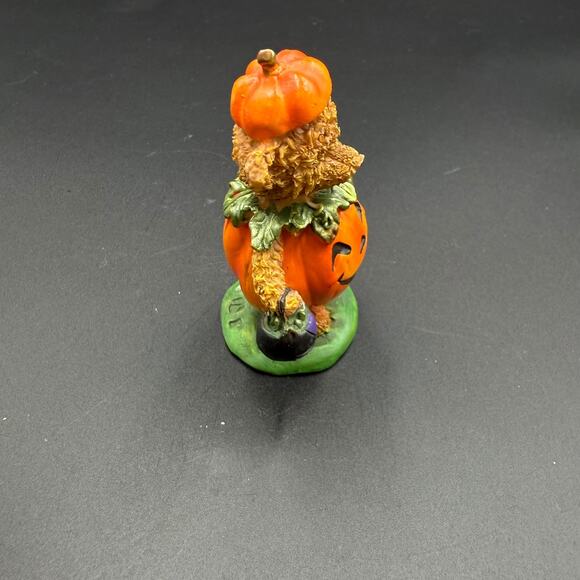 Vintage Pumpkin Teddy Bear Figurine Halloween Mini Statue - Picture 4 of 10